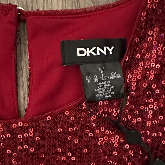DKNY Red Sequin Mini Dress - Picture 3 of 5